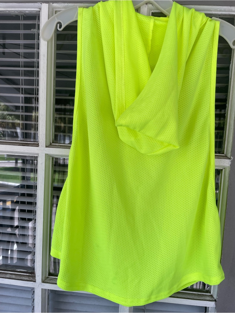 SHEIN Neon Yellow-Green GET FIT' Mesh Hoodie Tank